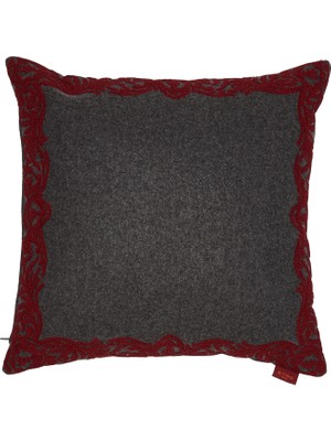 Etro Home Gri 45X45 cm Yün Dekoratif Yastık