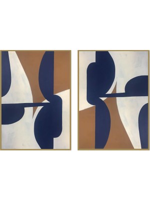 Klé Studio Bold Navy Akrilik El Yapımı 2'li Tablo 70X100 cm
