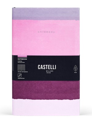 Castelli Milano Stripes Bubblegum Koleksiyon Çizgili Defter