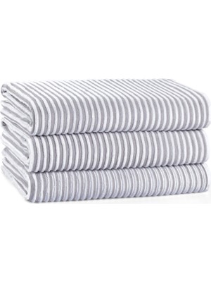 L’appartement Terry Striped Fibrosoft ® White Warm Gray Pamuklu Tekli Banyo Havlusu 100 x 180 cm