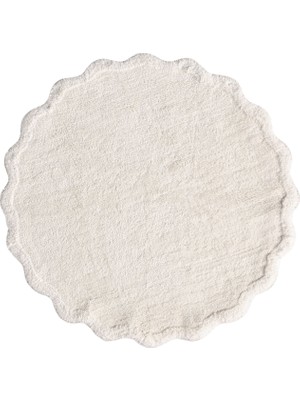 İrya Scallop Ekru Bambu Yuvarlak Banyo Paspası 90 x 90 cm
