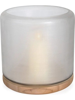 Guaxs Mumbai Lantern Base Oak Glass Clear Cam Büyük Boy Dekoratif Obje