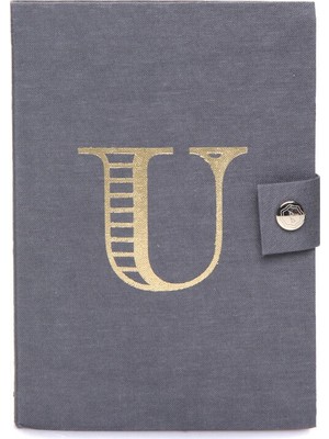 Lila Harf Baskılı Çıtçıtlı Defter