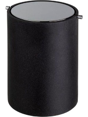 System Bathroom Accessories Siyah Krom Banyo Çöp Kovası 4 Lt