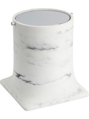 System Bathroom Accessories Mermer Desenli Beyaz Krom Banyo Çöp Kovası 4 Lt