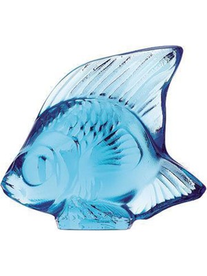 Lalique Mavi Balık Formlu Kristal Obje