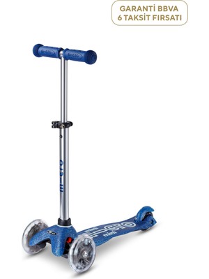 Micro Mini Deluxe Galaxy Glitter LED Işıklı Ayarlanabilir Gidonlu 3 Tekerlekli 2-5 Yaş Çocuk Scooter