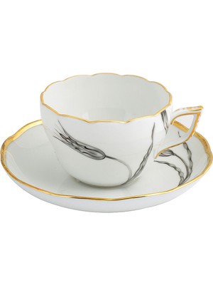 Herend Lale Desenli Porselen Çay Fincanı ve Tabağı