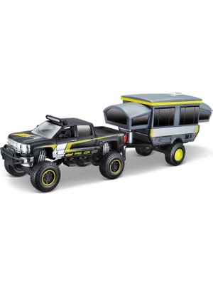 Maisto 2014 Chevrolet Silverado 1500 Z71 ve 2020 Pop-Up Camper Oyuncak Araba