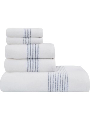 Soft Cotton Aqua Mavi Pamuklu 5'li Havlu Seti