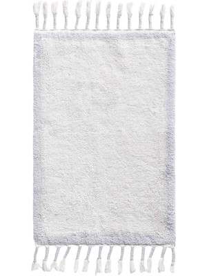 İrya Root Açık Mavi Detaylı Pamuk Banyo Paspası 50 x 80 cm