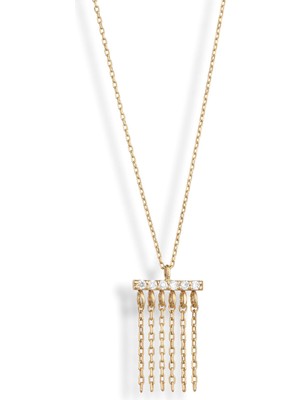 Ginza Design Jewelry Skyfall Pırlanta Taşlı 14 Ayar Altın Kadın Kolye