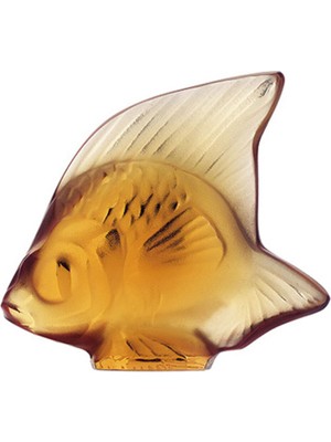Lalique Fish Kristal Amber Obje