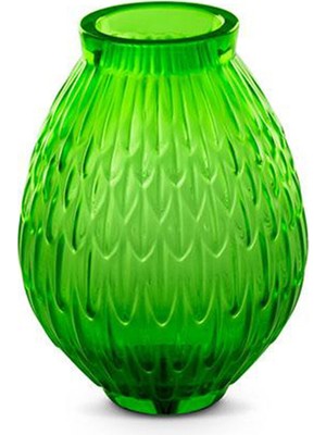 Lalique Plumes Small Yeşil Kristal Vazo
