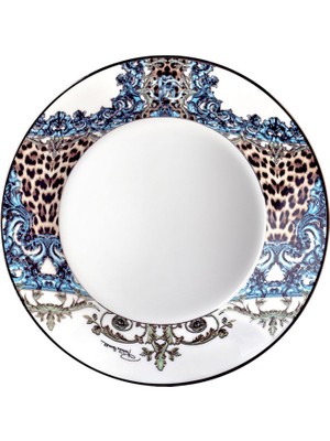 Roberto Cavalli Palazzo Pitti Leopar Desenli Porselen Çukur Tabak 22 cm