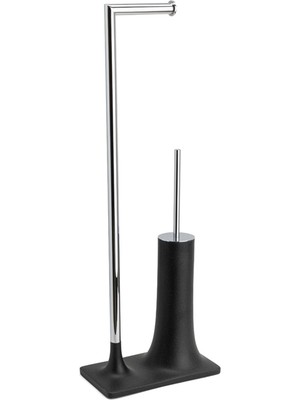 System Bathroom Accessories Siyah-Krom Ayaklı Banyo Seti