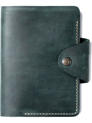 Roarcraft Hemingway Antik Yeşil Deri Defter Kılıfı A6 Organizer