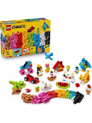 LEGO Classic Renkli Yaratıcı Yapım Parçaları 820 Parça 5+ Yaş Açık Uçlu Stem Yapım Oyuncağı 11045