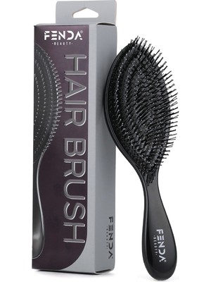 Fenda Profesyonel Deep Space Black 4 Pinli Spiral Siyah Saç Fırçası