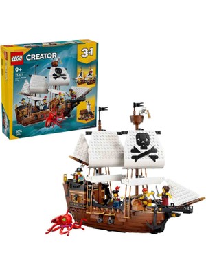 LEGO Creator 3’ü 1 Arada Ikonik Korsan Gemisi 1074 Parça 9+ Yaş Yapı Oyuncağı 31387