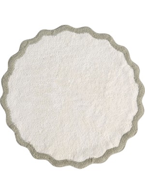 İrya Scallop Yeşil Bambu Yuvarlak Banyo Paspası 90 x 90 cm