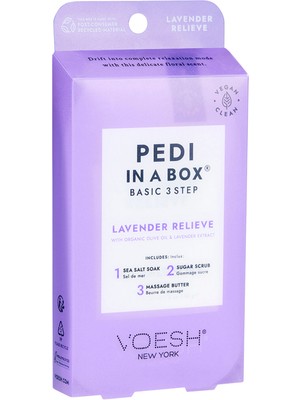 Voesh New York Pedi In A Box Basic Lavanta Relieve 3 Adımlı Pedikür Seti