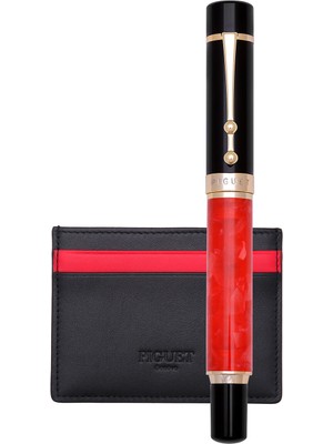 Piguet Taurus Rouge Rollerball Kalem ve Deri Kartlık Seti