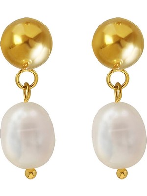Pera Collection Lumi Altın Kaplama Inci Kadın Küpe