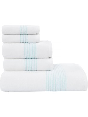 Soft Cotton Aqua Turkuaz Pamuklu 5'li Havlu Seti