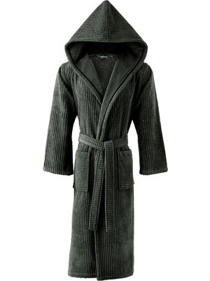Soft Cotton Stripe Man Haki Pamuklu Erkek Bornoz