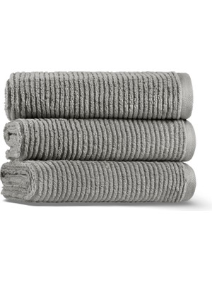 L’appartement Slim Ribbed Fibrosoft ® Carbon Pamuklu Tekli Banyo Havlusu 76 x 142 cm