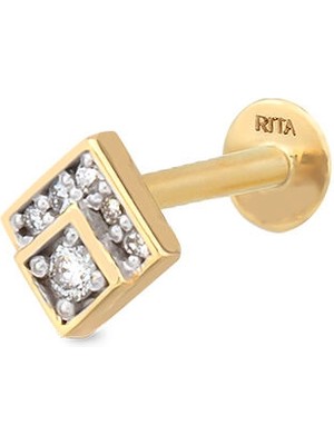 Rita Fine Jewelry Cubic 14 Ayar Altın Pırlanta Piercing