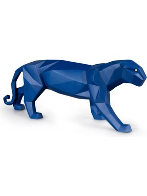 Lladro Panther Mavi Porselen Heykel