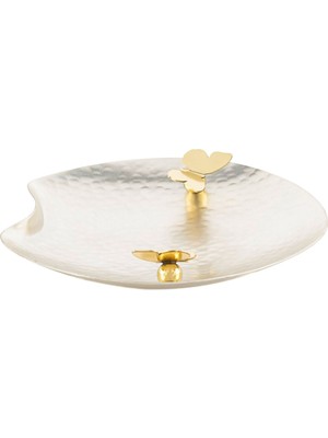 Mikasa Moor Silver Dövme Kelebek Figürlü Çelik Dekoratif Tabak 18 cm