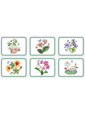 Portmeirion Exotic Botanic Garden Desenli Ahşap 6'lı Amerikan Servis Seti