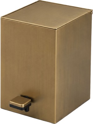 System Bathroom Accessories Gold Branch Kare Pedallı Banyo Çöp Kovası 3 Lt