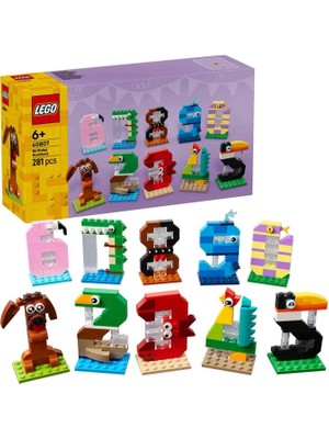 LEGO Doğum Günü Rakamları 281 Parça 6+ Yaş Hayvanlı Masa ve Pasta Süsü Içeren Eğitici Yapı Oyuncağı Seti 40807