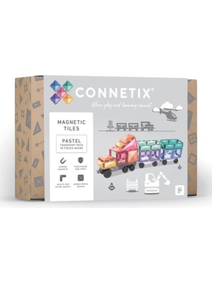 Connetix Pastel Transport Pack 50 Parça Manyetik Bloklar Eğitici Oyuncak