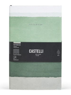 Castelli Milano Stripes Sage Koleksiyon Çizgili Defter