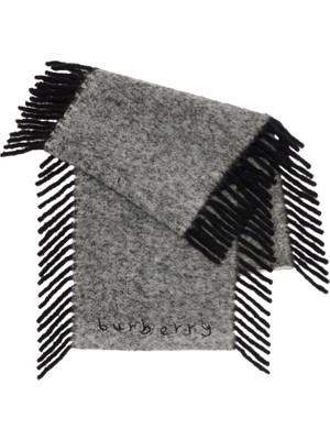 Burberry Alpaca Happy Siyah Kadın Yün Atkı
