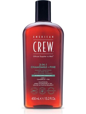 American Crew 3in1 Chamomile & Pine With Relaxing Fragrance Erkekler Için Besleyici Şampuan + Saç Kremi + Vücut Losyonu 450 ml