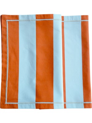 Meja Atelier Helen Turuncu Çizgili Pamuk Runner 50 x 160 cm