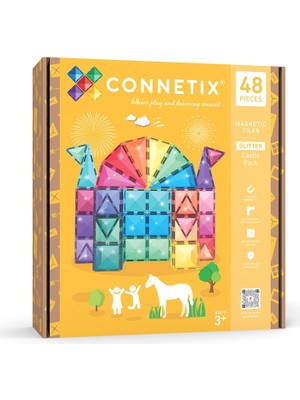 Connetix Glitter Castle Pack 48 Parça Manyetik Bloklar