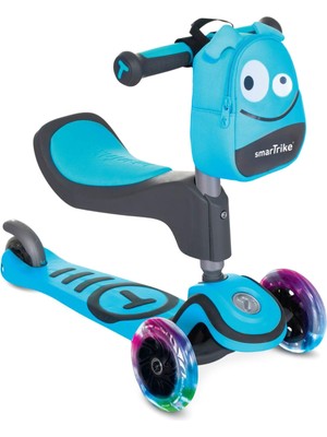 SmarTrike T1 3’ü 1 Arada Oturaklı ve Çantalı 3 Tekerlekli Çocuk Scooter