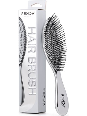 Fenda Profesyonel Chrome Silver 4 Pinli Dar Başlık Gümüş Saç Fırçası