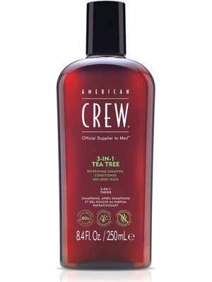 American Crew 3in1 Tea Tree Erkekler Için Saç Kremi ve Vücut Şampuanı 250 ml