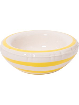 Home Stüdyo Stripes Lisa Lemon Açık Sarı Seramik Dekoratif Kase 19 cm