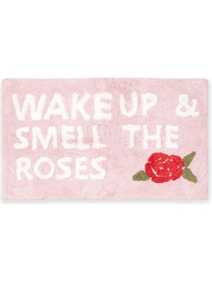 The Mia Wake Up And Smell The Roses Renkli Pamuklu Banyo Paspası 60 x 100 cm