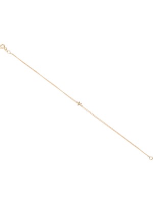 Collection Taşlı Harf Detaylı Kadın Altın Bileklik