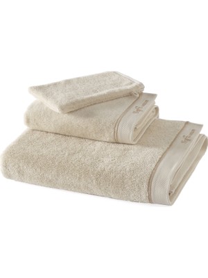Soft Cotton Aura Bej Pamuklu 3'lü Havlu Seti